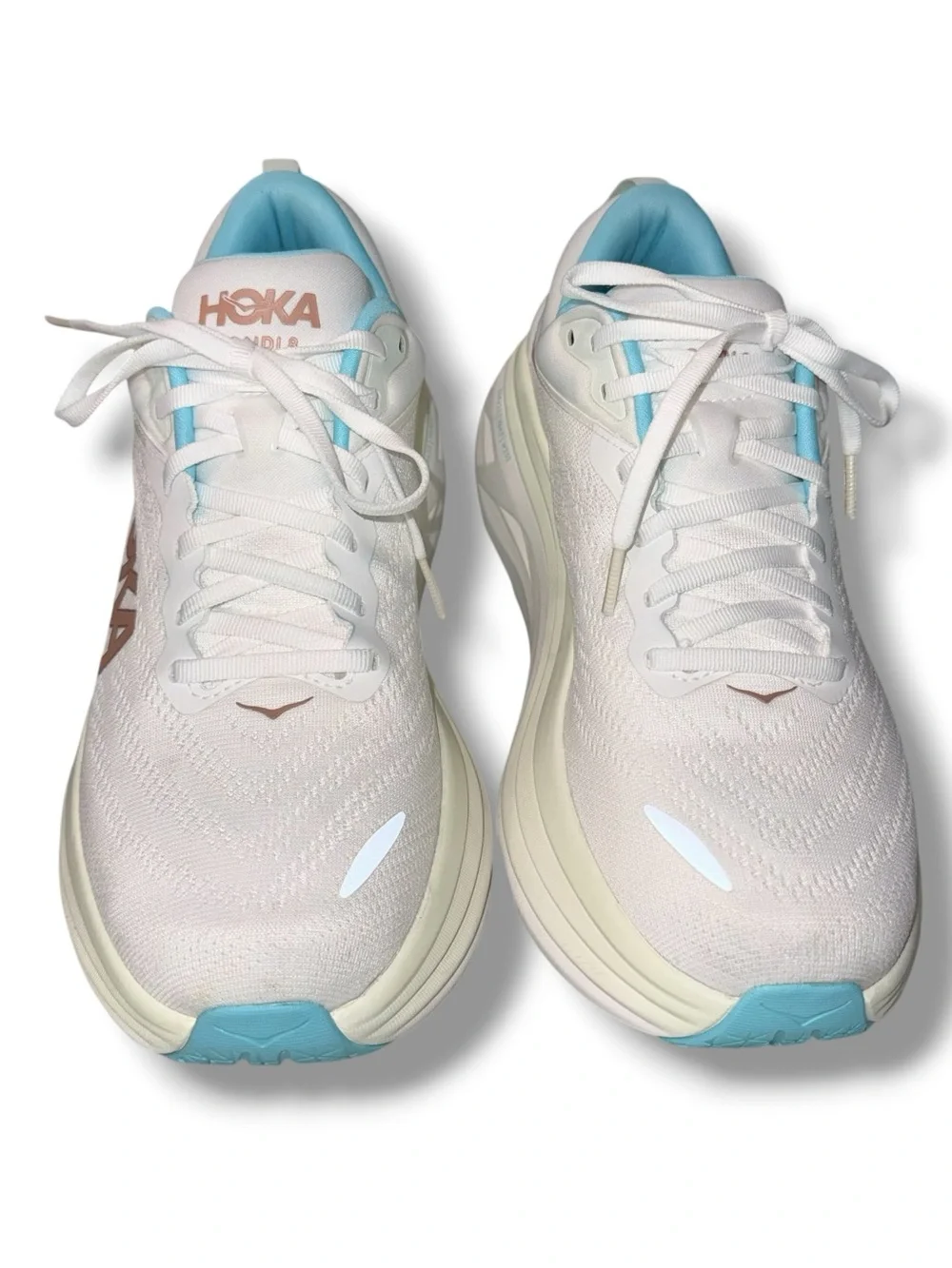 HOKA ONE ONE Bondi 8 Running Shoes - Women’s 10.5 Medium - Frost/Rose Gold - Picture 6 of 11